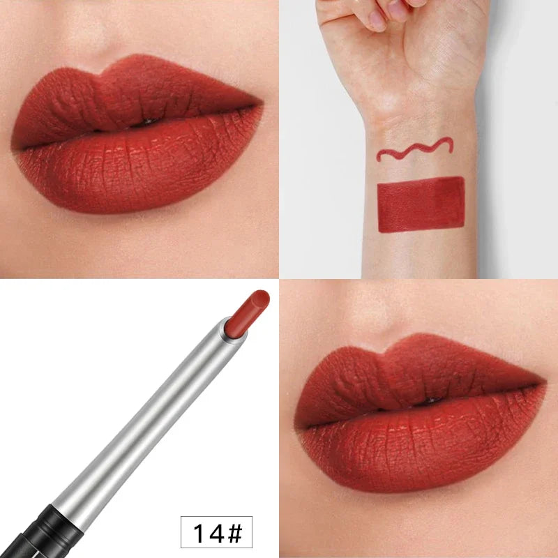 Batom Marrom Nude Chocolate Cor Batom Líquido Brilho Labial.
