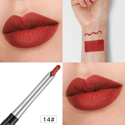 Batom Marrom Nude Chocolate Cor Batom Líquido Brilho Labial.