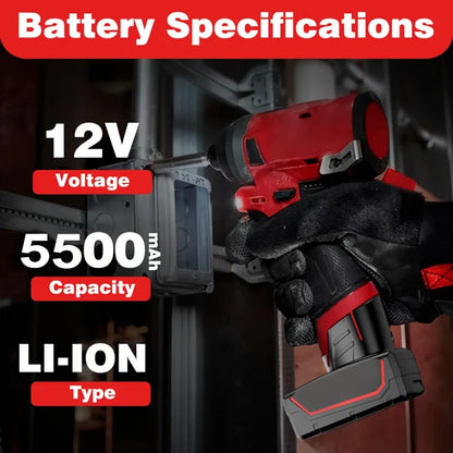 Bateria de lítio 5,5 Ah 12 V para Milwaukee 12 V Bateria de 12 V.