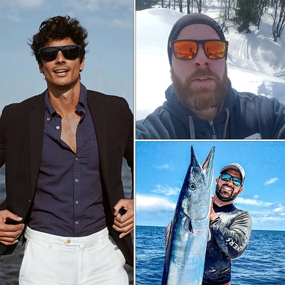 Óculos de sol polarizados quadrados vintage da moda, masculinos e femininos