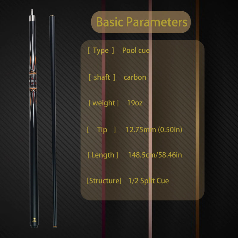 Taco de bilhar de fibra de carbono e fibra de vidro multicamadas de alta qualidade