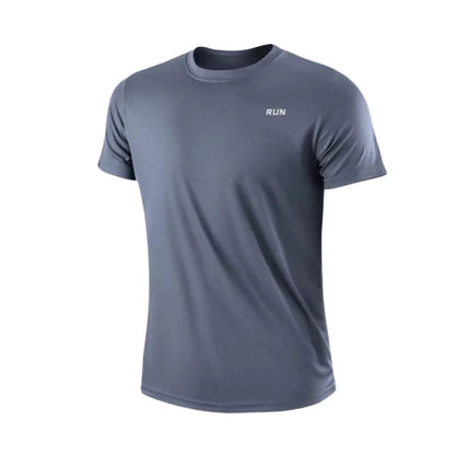 Camiseta masculina de manga curta, secagem rápida, para academia, corrida,