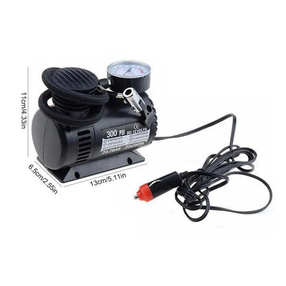 Compressor de ar portátil para carro, 300 psi, bomba de ar de 12 V.
