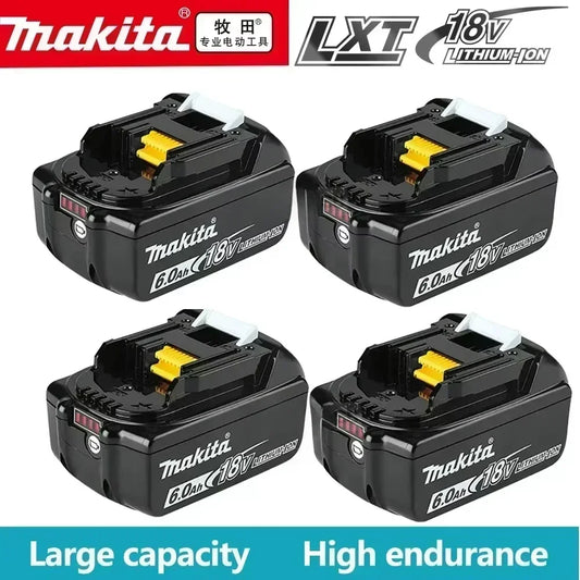 Bateria Makita,de 18 V 6 Ah, com indicador de bateria, bateria recarregável.