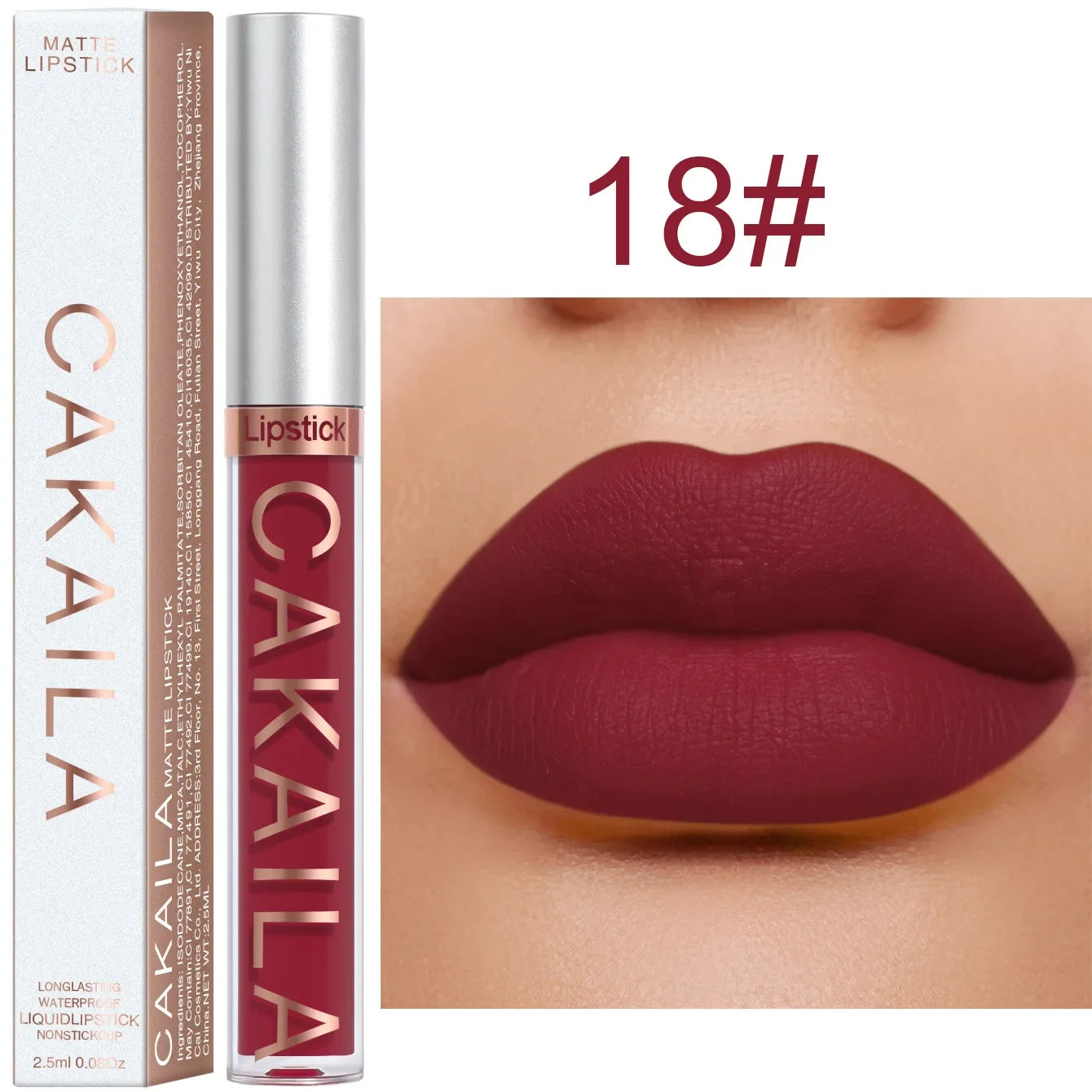 Brilho labial fosco 18 cores atacado, batom líquido barato.