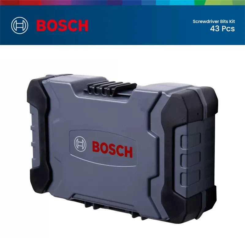 Kit de brocas de chave de fenda Bosch com 43 peças, alta dureza.