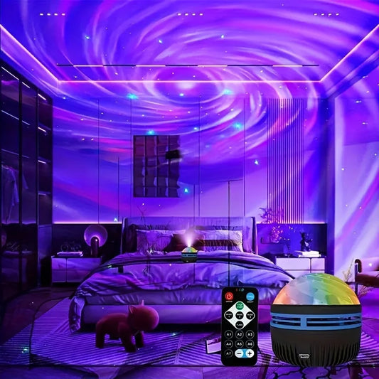 Lâmpada de projetor LED Star Galaxy com rotação automática USB.