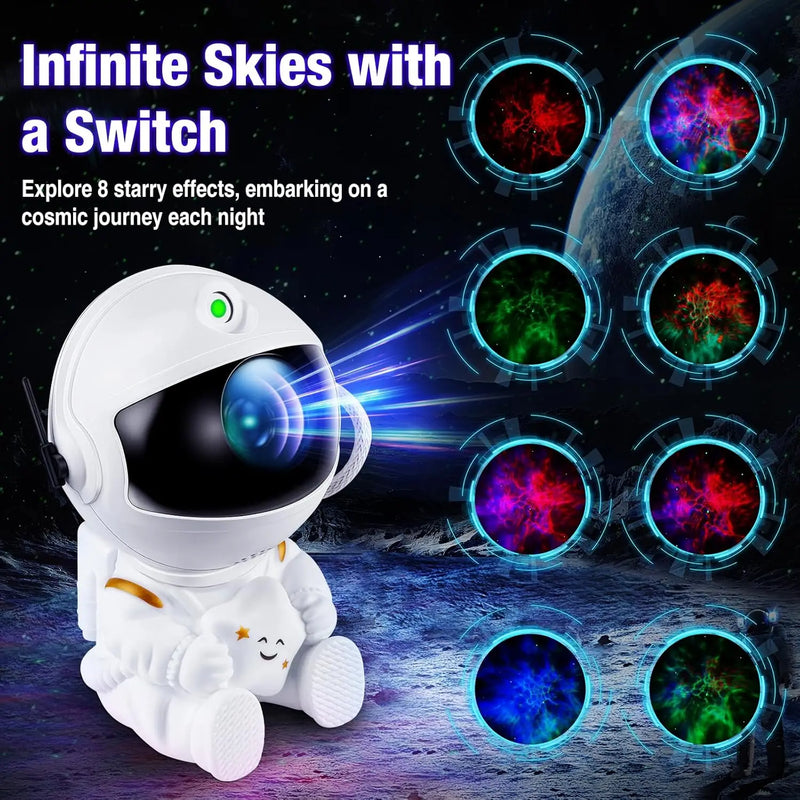 Projetor de estrelas Galaxy Night Light Astronauta Projetor espacial Estrelado