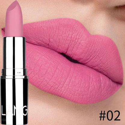 Batom matte bullet de 8 cores, à prova d'água, de veludo, duradouro, fácil de usar.