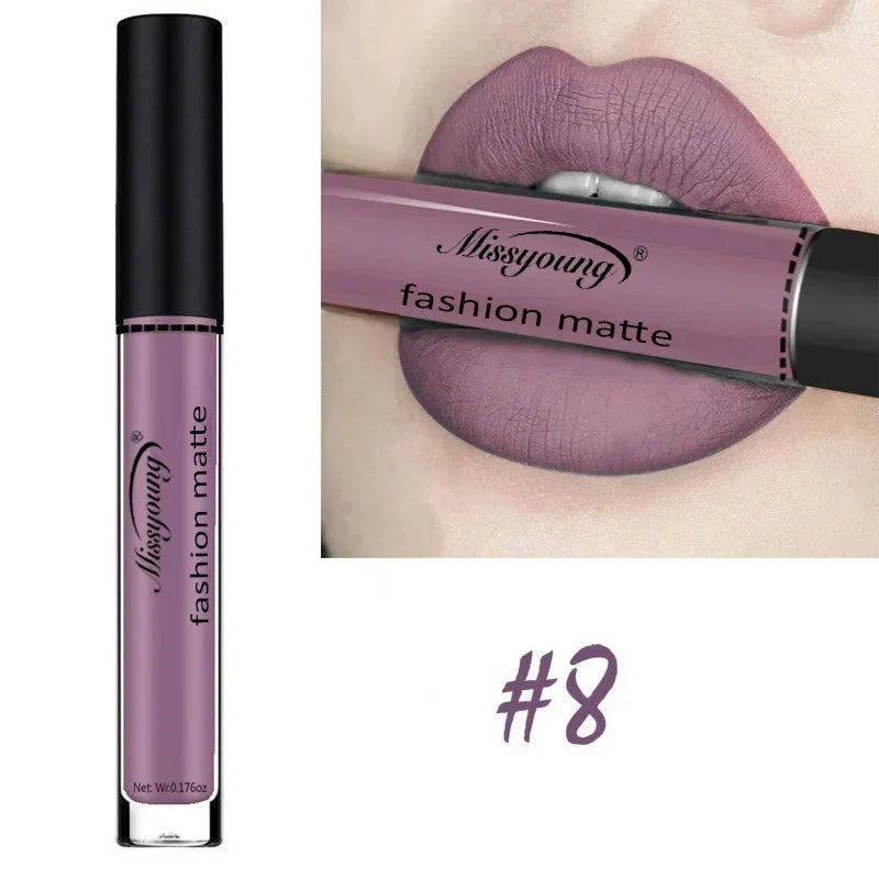 Batom Marrom Nude Chocolate Cor Batom Líquido Brilho Labial.