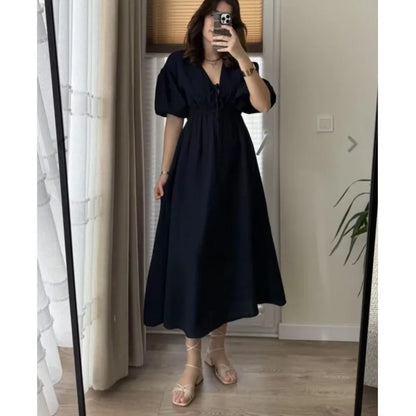 Vestidos elegantes para mulheres, moda vintage, vestido sexy, cor sólida.