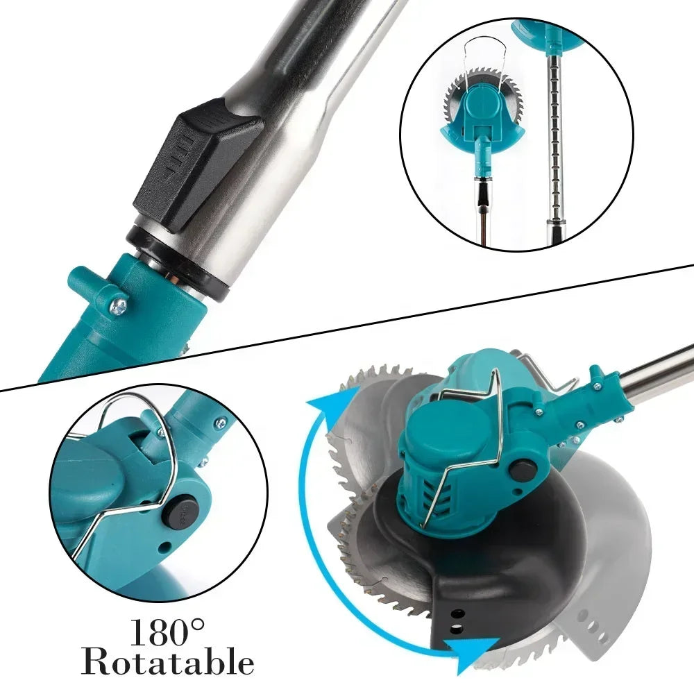 Cortador de grama elétrico sem fio de 1500 W e 7 polegadas.