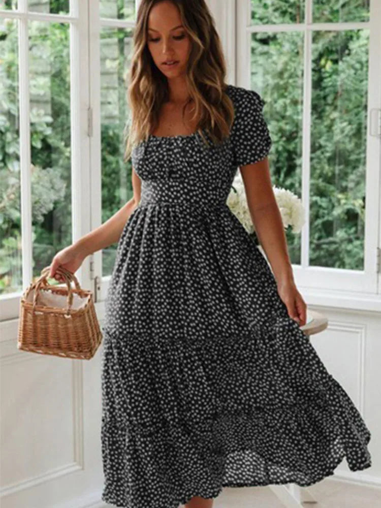 Vestidos Vintage, Estampa Manga casual.