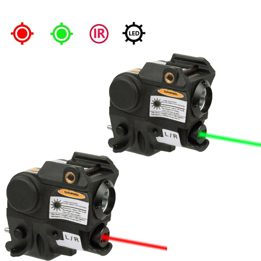 Lanterna laser infravermelha verde vermelha para pistola tática.