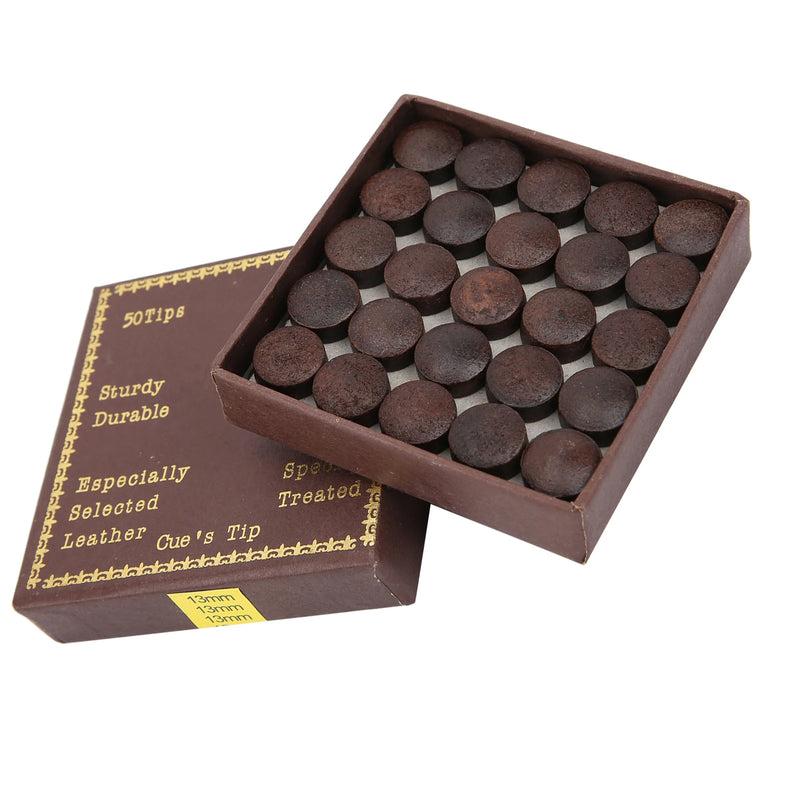 Pontas de taco de bilhar de 13 mm, 50 peças/caixa,