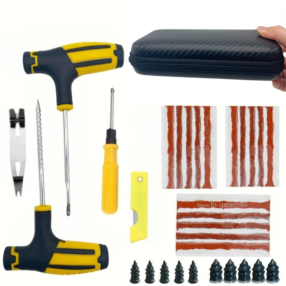 Kit de reparo de pneus de carro.