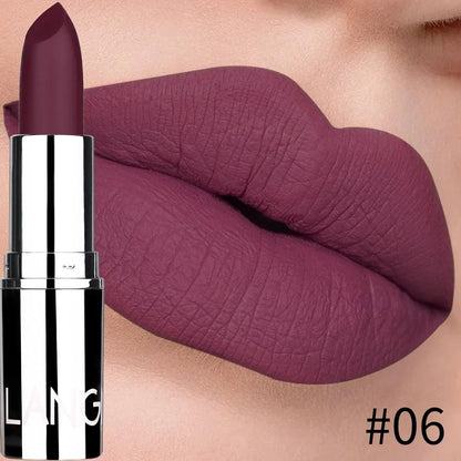 Batom matte bullet de 8 cores, à prova d'água, de veludo, duradouro, fácil de usar.