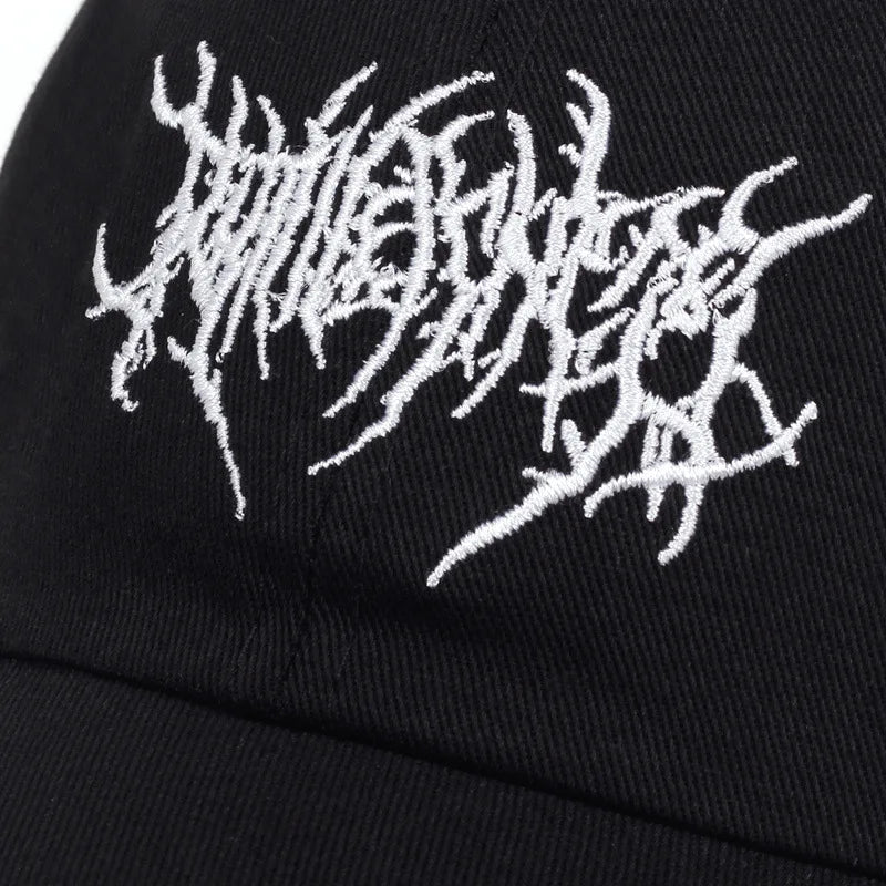 Boné de beisebol gótico punk de rua feminino, moda algodão, bordado, esportes