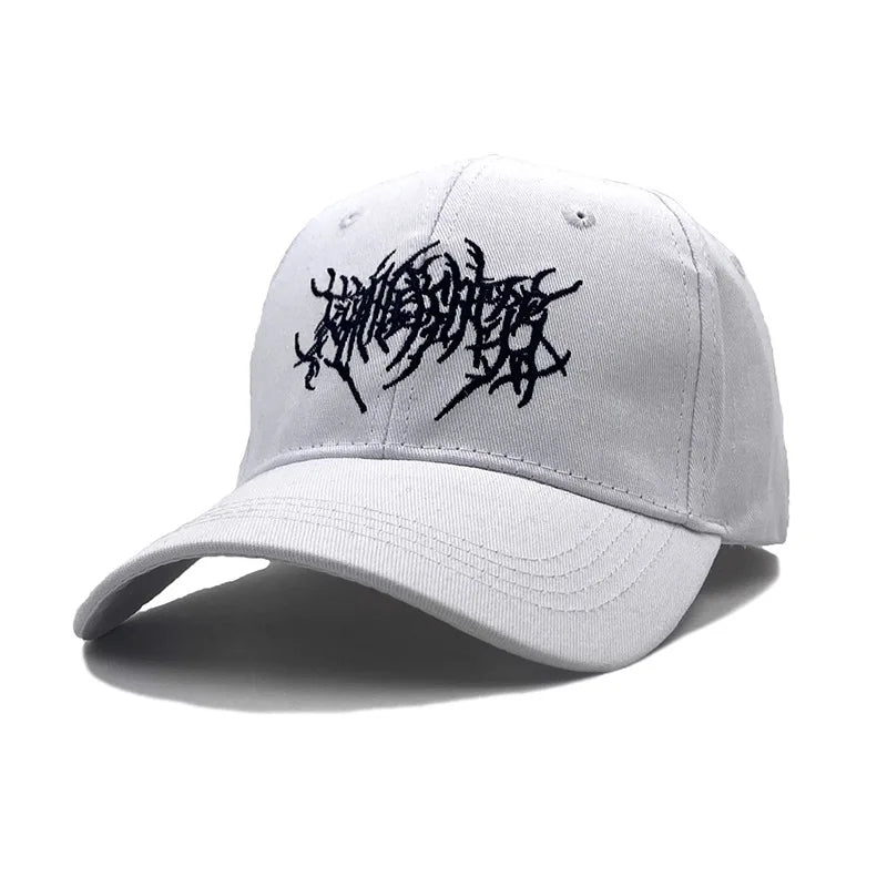 Boné de beisebol gótico punk de rua feminino, moda algodão, bordado, esportes