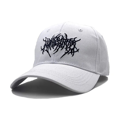 Boné de beisebol gótico punk de rua feminino, moda algodão, bordado, esportes