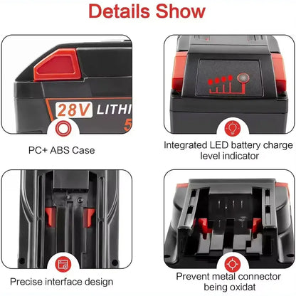 Bateria de íon-lítio de substituição,de 28 V e 12,0 Ah para Milwaukee.