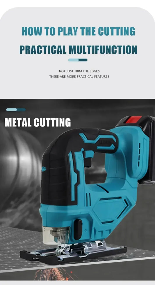 serra curva elétrica Makita de 18V, 3000RPM.