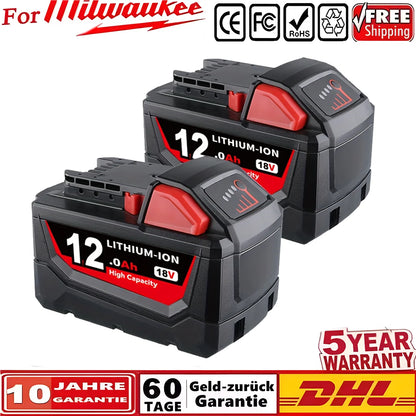 Bateria recarregável Milwaukee M18 12000mAh 18V.