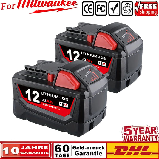 Bateria recarregável Milwaukee M18 12000mAh 18V.