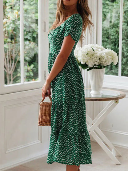 Vestidos Vintage, Estampa Manga casual.