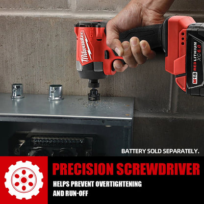 Chave de fenda de impacto Milwaukee M18 com bateria de 1/4 de polegada, furadeira elétrica de impacto 226NM, sem escova.