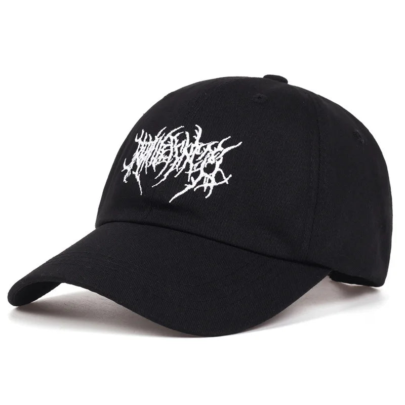 Boné de beisebol gótico punk de rua feminino, moda algodão, bordado, esportes
