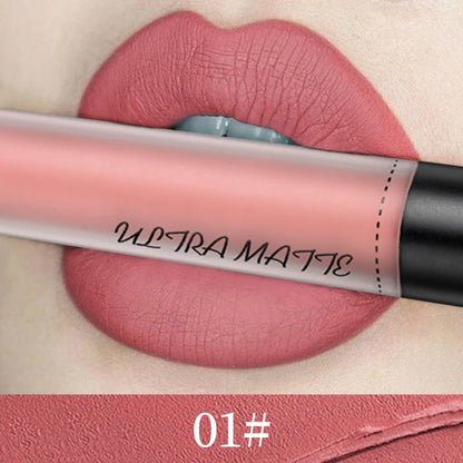 Batom Líquido À Prova D'água Batom Vermelho,Veludo Batom Marrom.