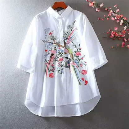 Blusa de arte literária para mulheres, camisa, blusas de porcelana.