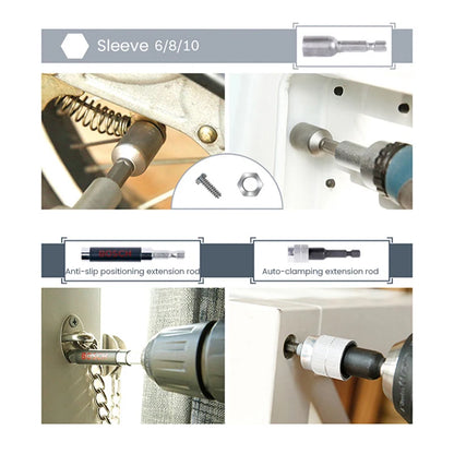 Kit de brocas de chave de fenda Bosch com 43 peças, alta dureza.