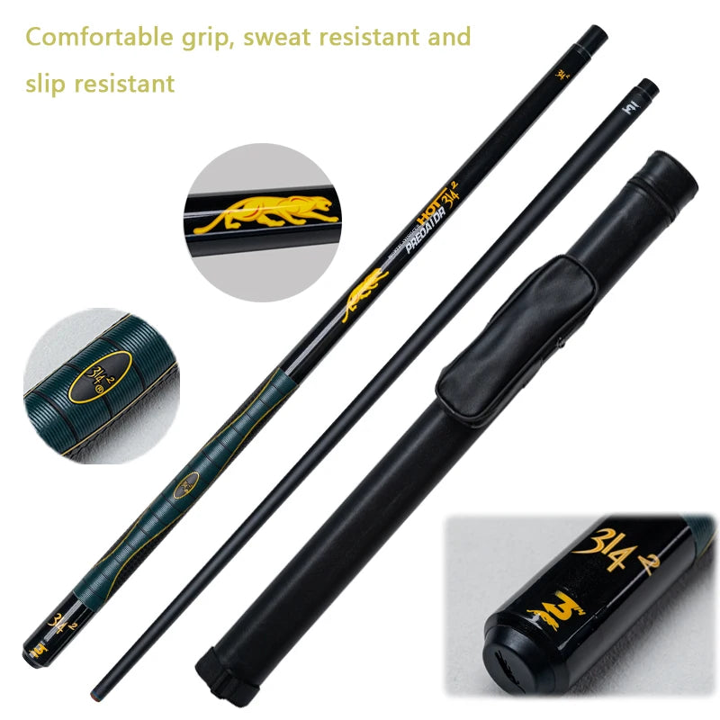 Taco de bilhar profissional de carbono com ponta de 13 mm, cabo de couro