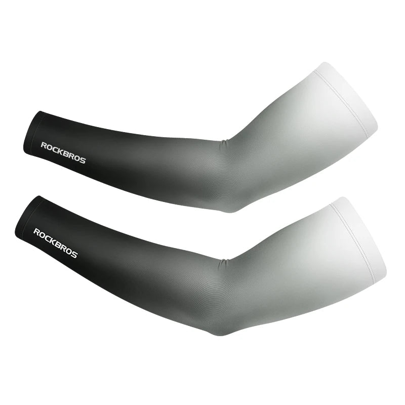 Mangas de braço ROCKBROS de seda para ciclismo, proteção solar