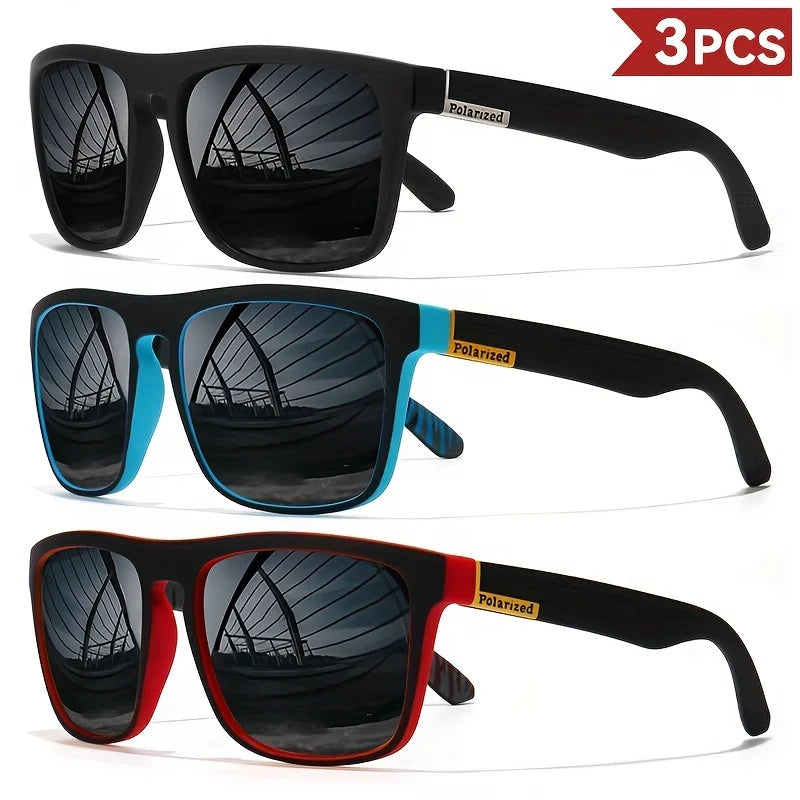Óculos de sol polarizados quadrados vintage da moda, masculinos e femininos