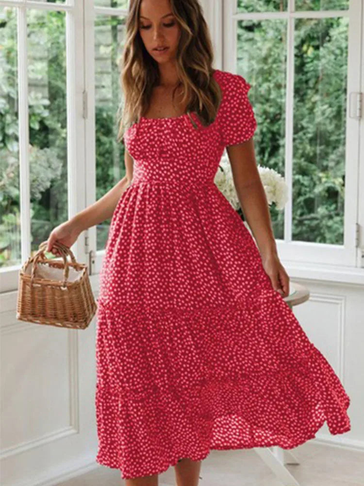 Vestidos Vintage, Estampa Manga casual.