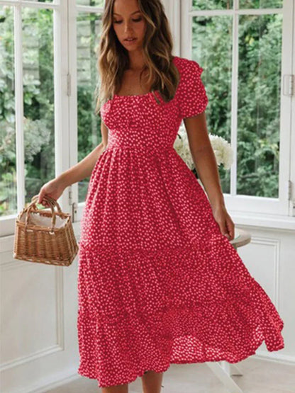 Vestidos Vintage, Estampa Manga casual.