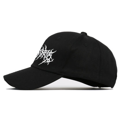 Boné de beisebol gótico punk de rua feminino, moda algodão, bordado, esportes