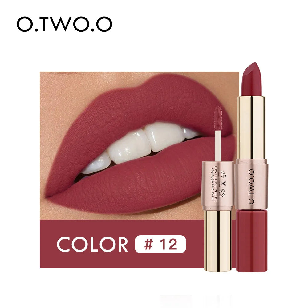 Batom Matte e Batom Líquido 12 Cores Maquiagem Brilho Labial.