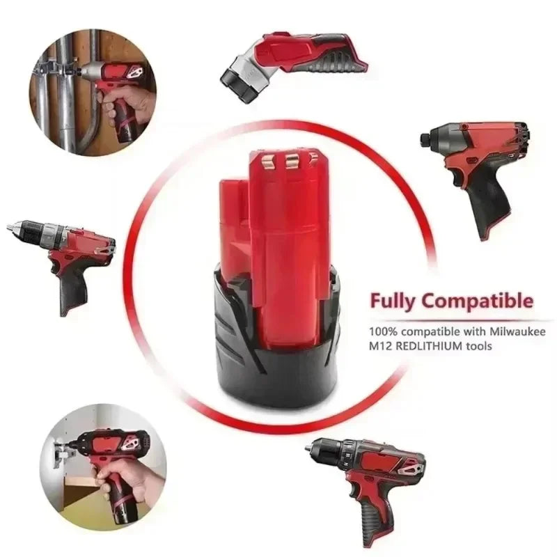 bateria Milwaukee de 12V, 3Ah.