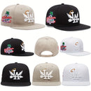 Boné de beisebol bordado unissex da moda LA, 1/2/3/4 peças, estilo snapback
