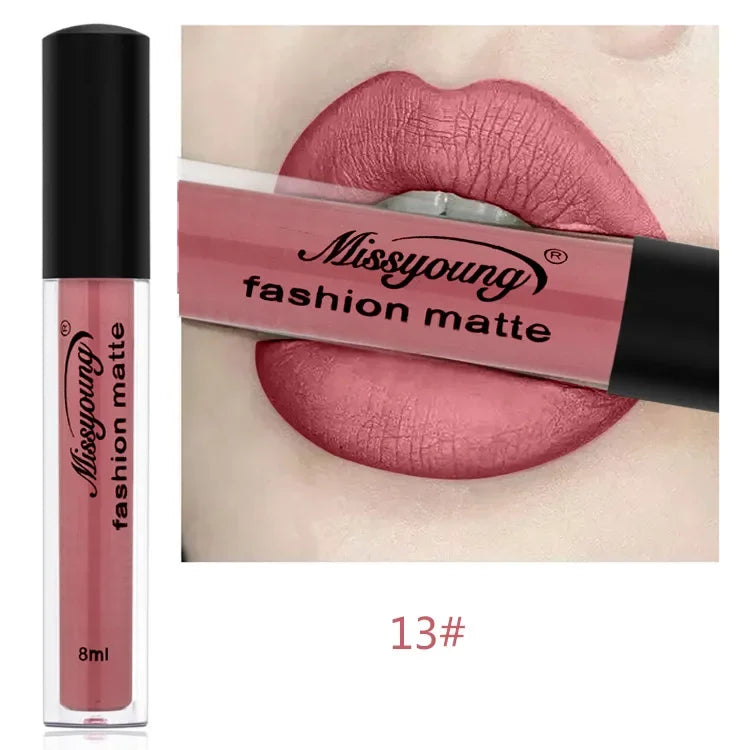 Batom Marrom Nude Chocolate Cor Batom Líquido Brilho Labial.