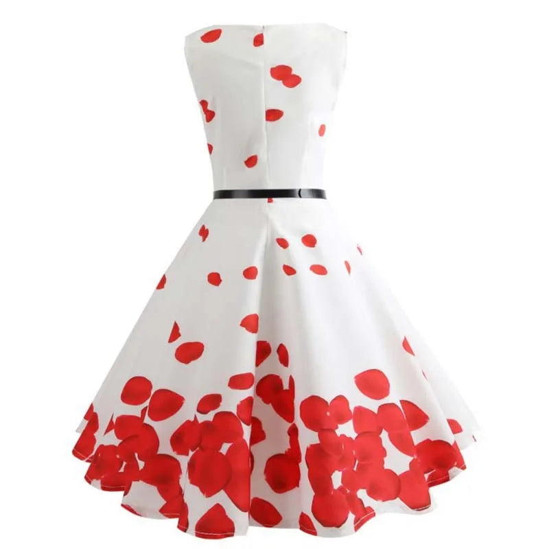Vestido de verão feminino sem mangas estampa floral