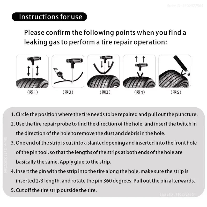 Kit de reparo de pneus de carro.