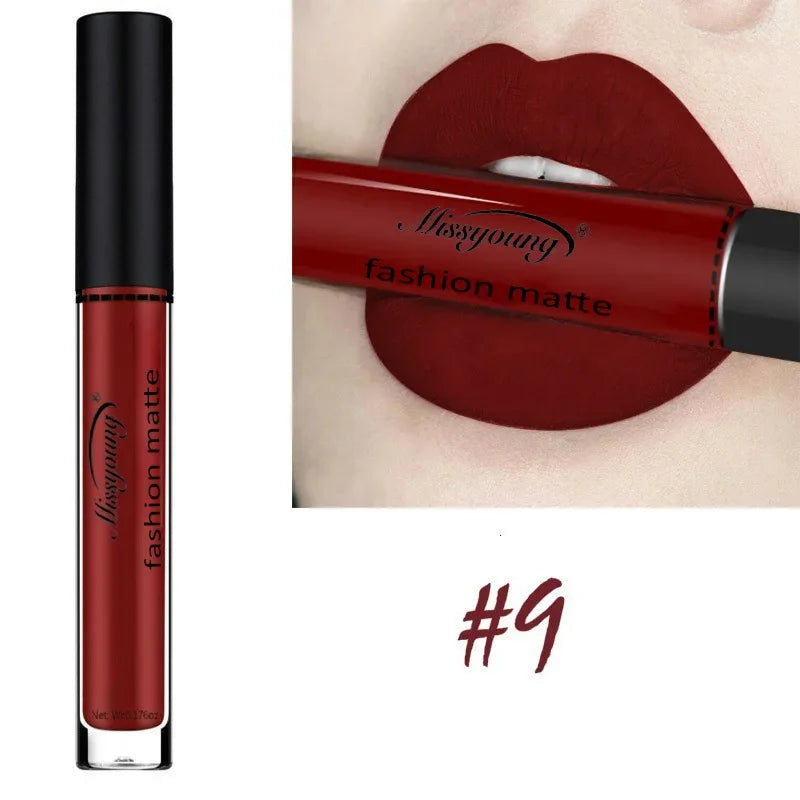 Batom Marrom Nude Chocolate Cor Batom Líquido Brilho Labial.