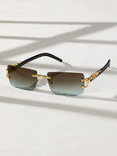 Óculos de sol retangulares sem moldura, modernos e personalizados