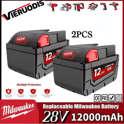 Bateria de íon-lítio de substituição,de 28 V e 12,0 Ah para Milwaukee.
