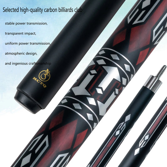 Taco de bilhar profissional 12,75 mm, ponta multicamadas de carbono premium
